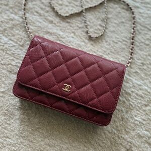 Chanel wallet on chain with gold hardware WOC